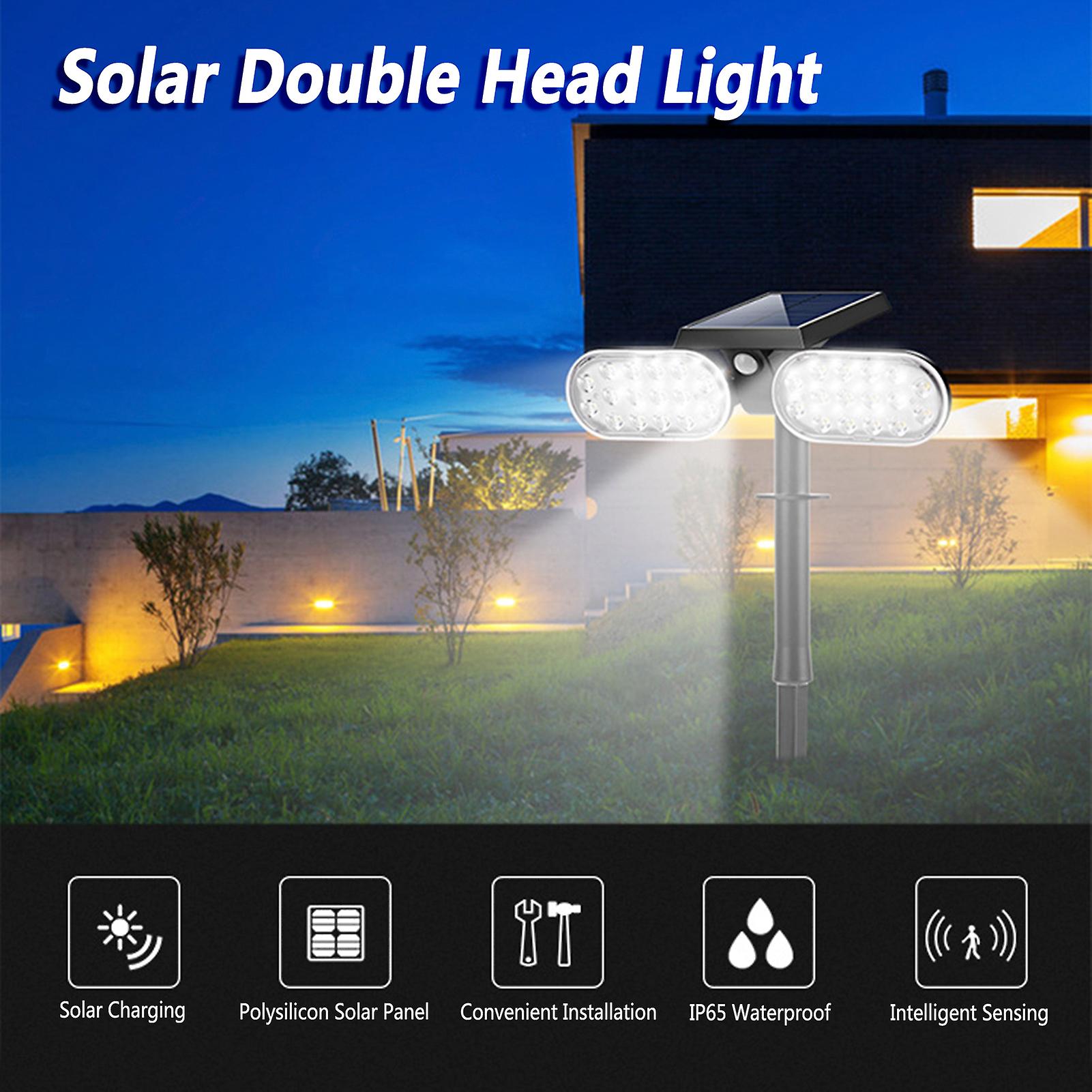 Solar Double Heads Light Outdoor Waterproof Leds Landscape Lighting Lamp Garden Courtyard Rotatable Solar Powered Wall Lamp No.264605