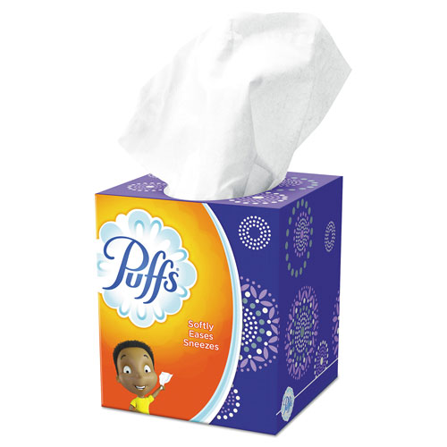 Procter and Gamble Puffs Facial Tissue | White， 1 Cube， 64 Sheets | PGC84405BX