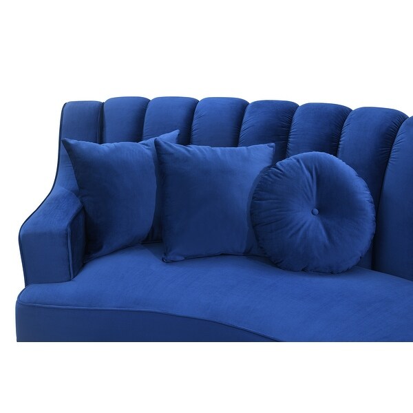 141'' Velvet Curve Sectional Sofa - 142