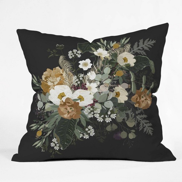 Iveta Abolina Paloma Night Square Throw Pillow Black Deny Designs