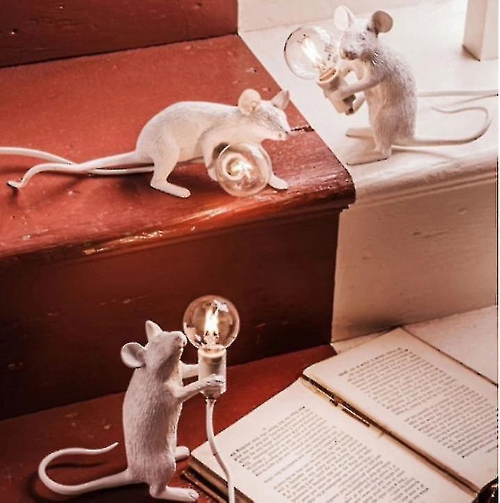 Resin Rat Mouse Lamp Led Desk Decoration D