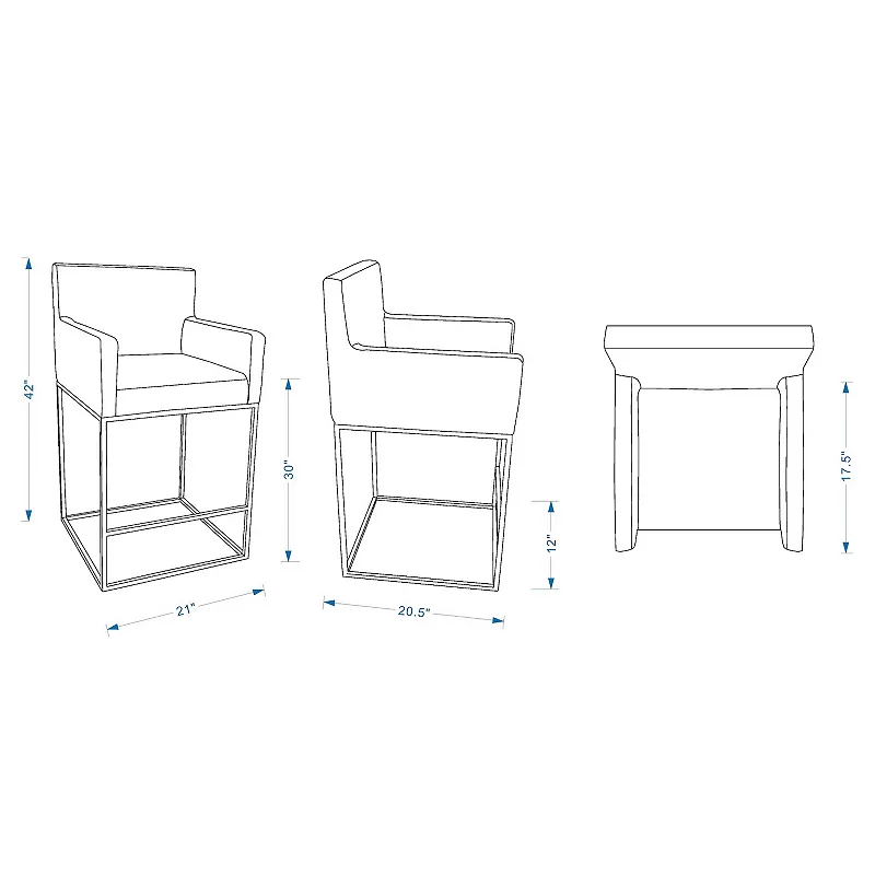 MANHATTAN COMFORT Ambassador Bar Stool 3-piece Set