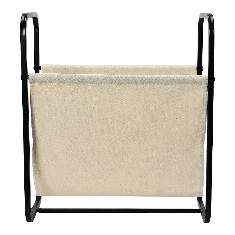 Household Essentials Canvas and Metal Log Holder / Magazine Rack