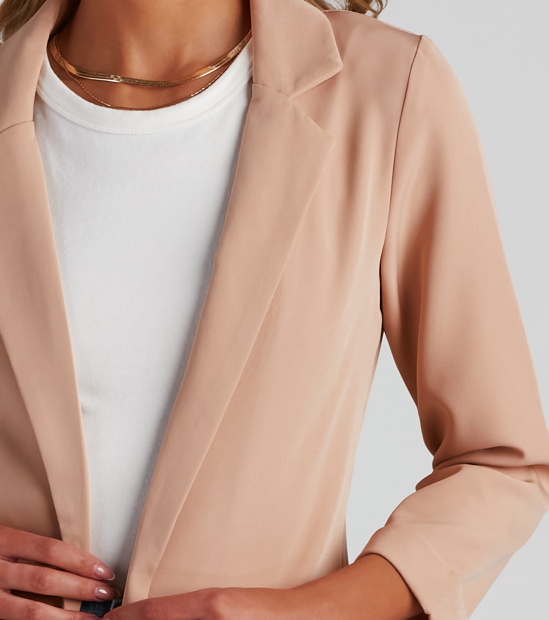 Biz Call 3/4 Sleeve Boyfriend Blazer