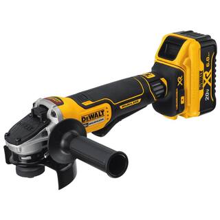 DW 20V MAX XR Cordless Brushless 4.5 in. Paddle Switch Small Angle Grinder with (2) 20V 6.0Ah Batteries DCG413R2