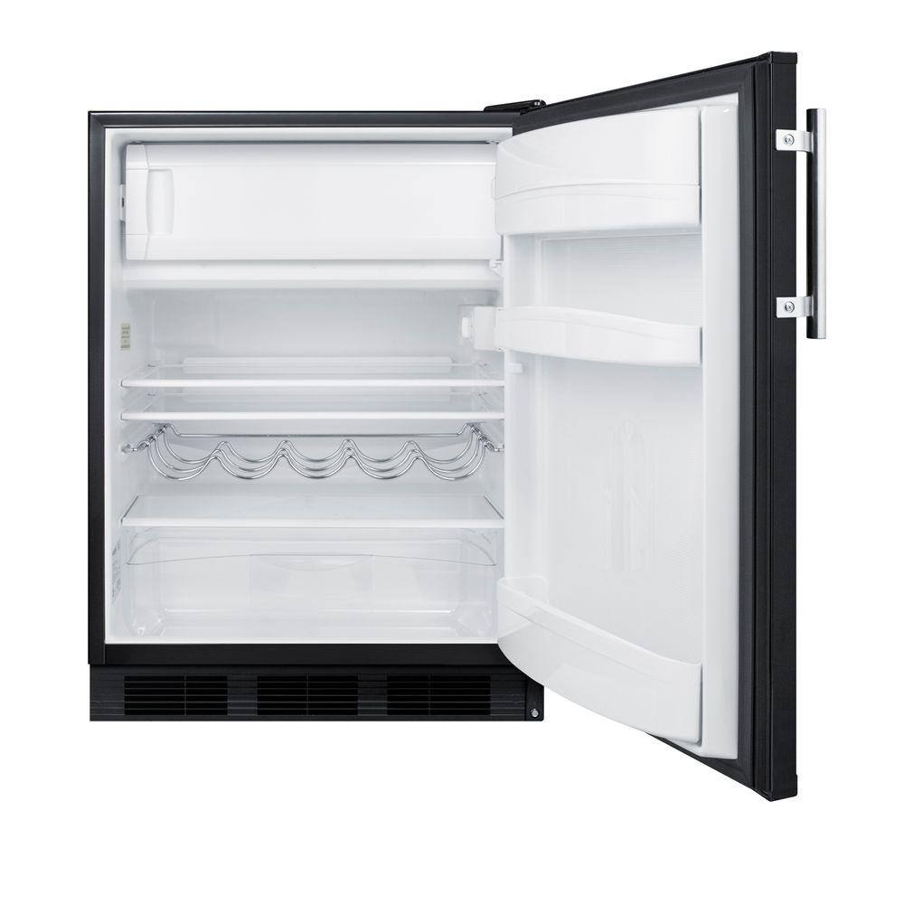 Summit Appliance 5.1 cu. ft. Mini Refrigerator with Freezer in Black ADA Compliant CT663BKADA