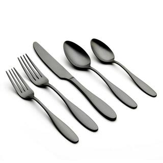 ORNATIVE Ellie 20 Piece Matte Black 180 Stainless Steel Flatware Set Service for 4 09320MBR1