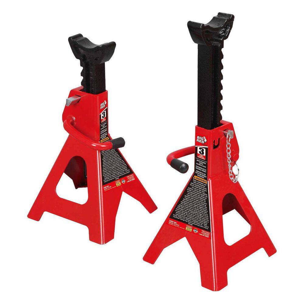 Big Red 3-Ton Double-Locking Jack Stands (2-Pack) T43002C