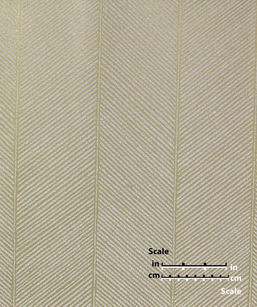 Desire Champagne Herringbone Wallpaper