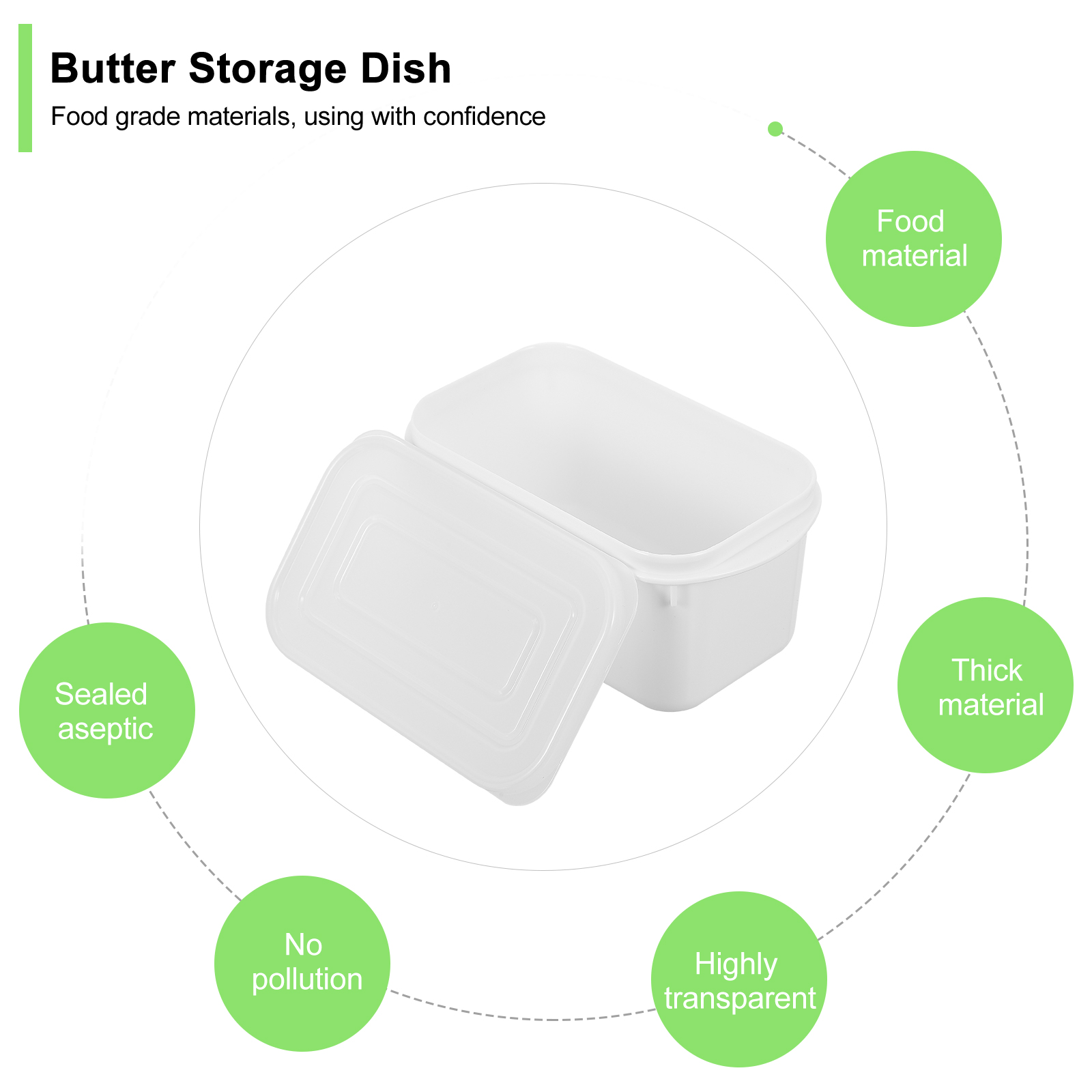 Etereauty 2pcs Butter Boxes Food Crisper Preservation Boxes Butter Storage Cases (White)