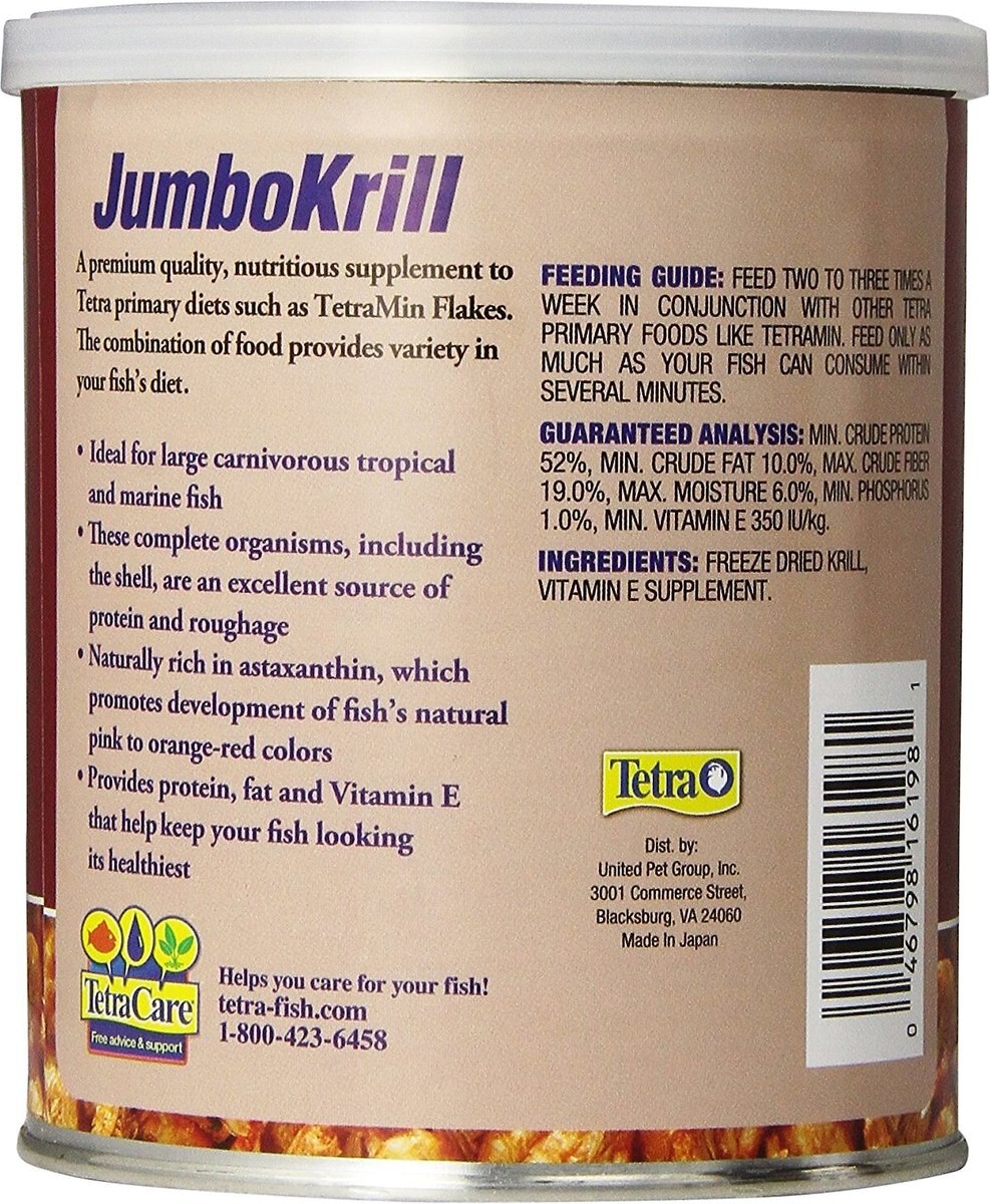 Tetra JumboKrill Freeze-Dried Shrimp Freshwater and Saltwater Fish Treats