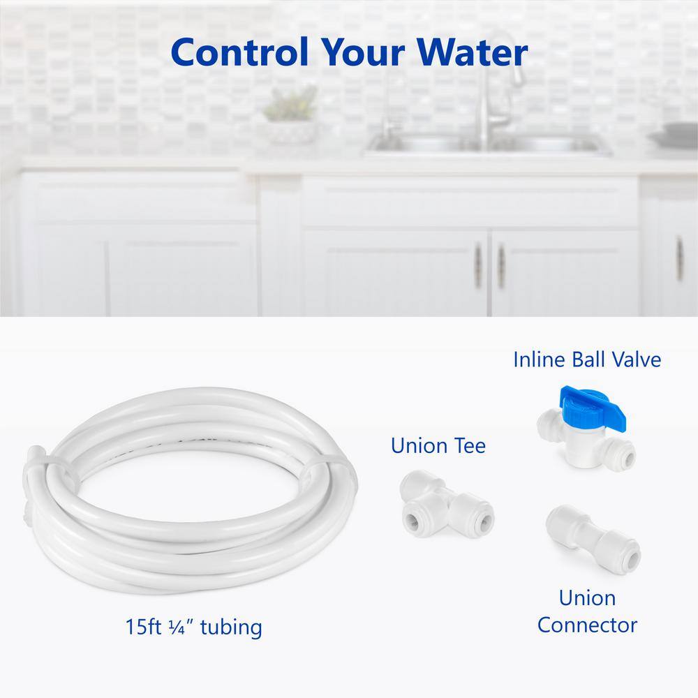 Express Water Refrigerator Connection Kit for Reverse Osmosis Water Filtration System Includes 15 ft. Tubing and Fittings PRTREFKIT14Q