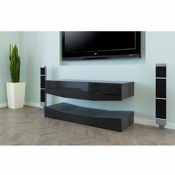 Tv Stand Entertainment Stand Wall Mounted Media Audio/Video Console - 48