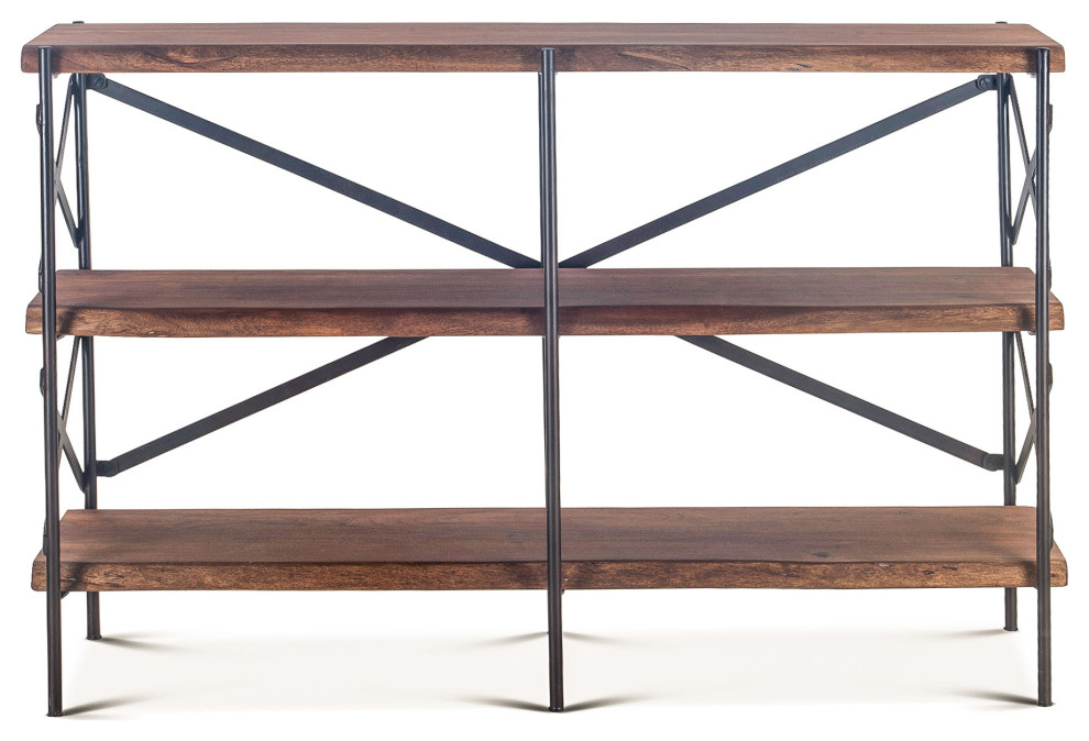 Blayne Live Edge Bookshelf   Industrial   Bookcases   by World Interiors  Houzz