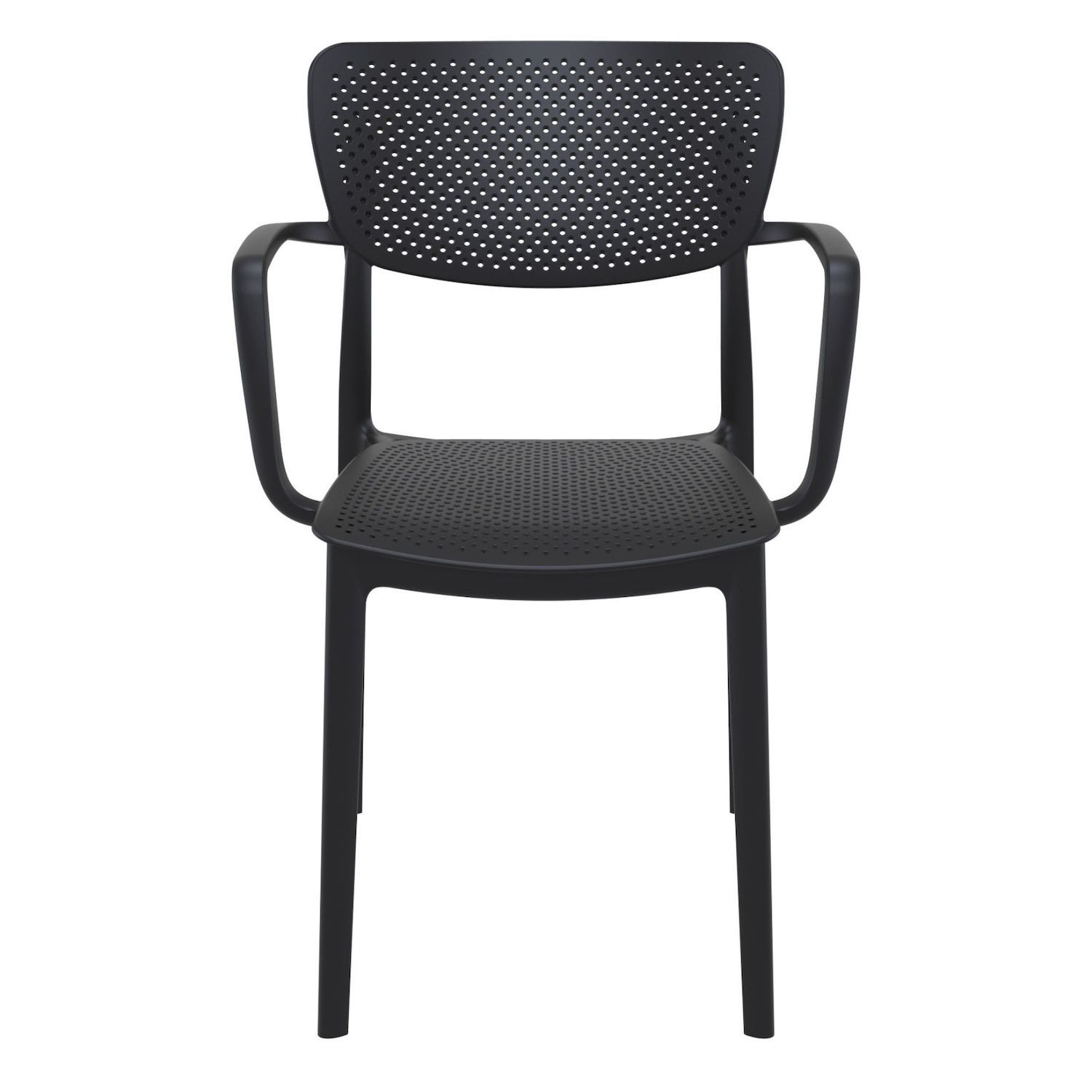 33 Black Stackable Patio Dining Arm Chair