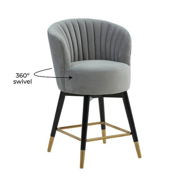 Liana Grey Velvet Swivel Stool by Inspire Me! Home Decor