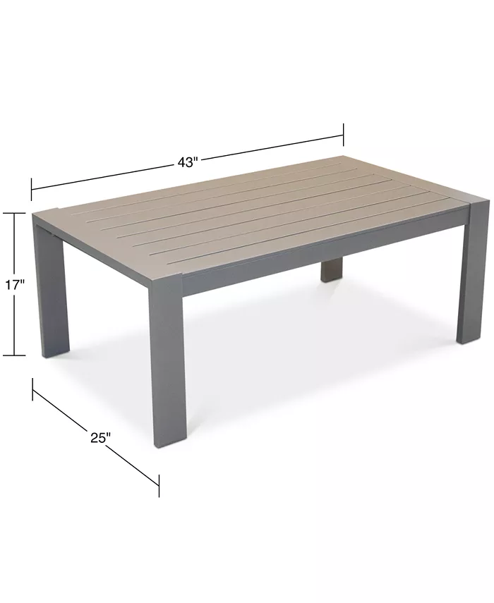 Furniture CLOSEOUT! Aruba Gunmetal Aluminum Coffee Table