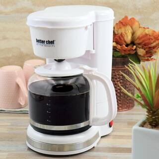 Better Chef 12 Cup 900 Watt Drip Coffee Maker in White 985117961M