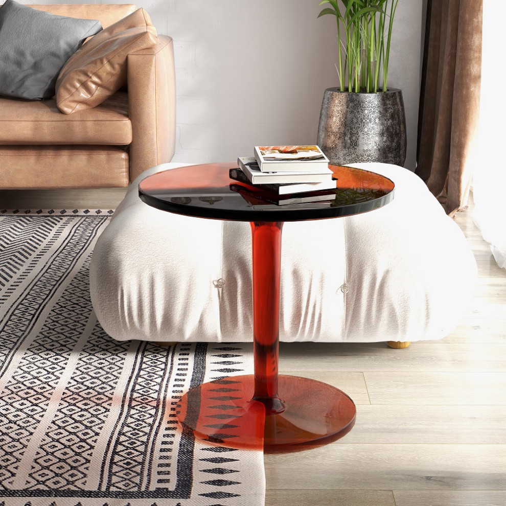 Acrylic End Table Amber Modern Accent Table Clear Round Side Table   Contemporary   Side Tables And End Tables   by Homary International Limited  Houzz