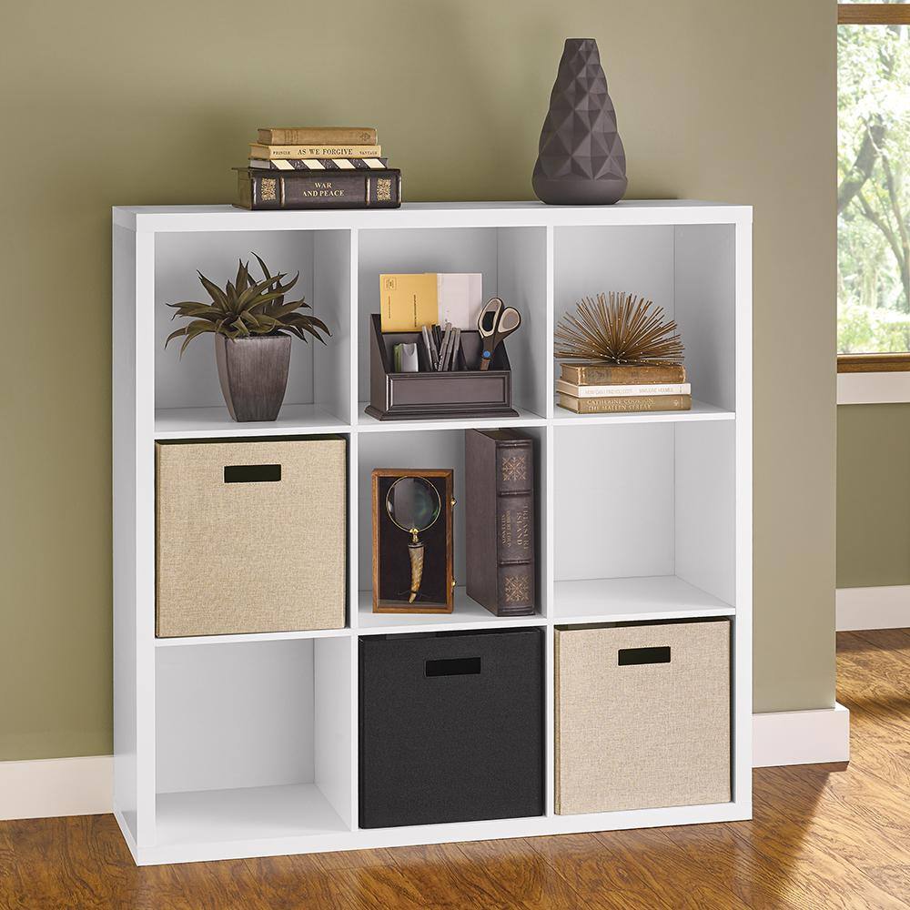 ClosetMaid 44 in. H x 44 in. W x 14 in. D White Wood Look 9-Cube Storage Organizer 1110