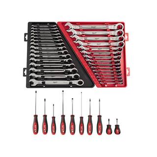 MW SAEMetric Combination Ratcheting Wrench Mechanics Tool Set with Screwdriver Set (40-Piece) 48-22-9416-48-22-9516-48-22-2710