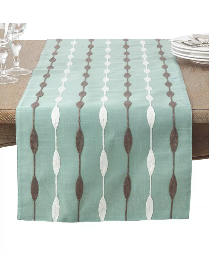 Saro Lifestyle Modern Embroidered Design Table Runner