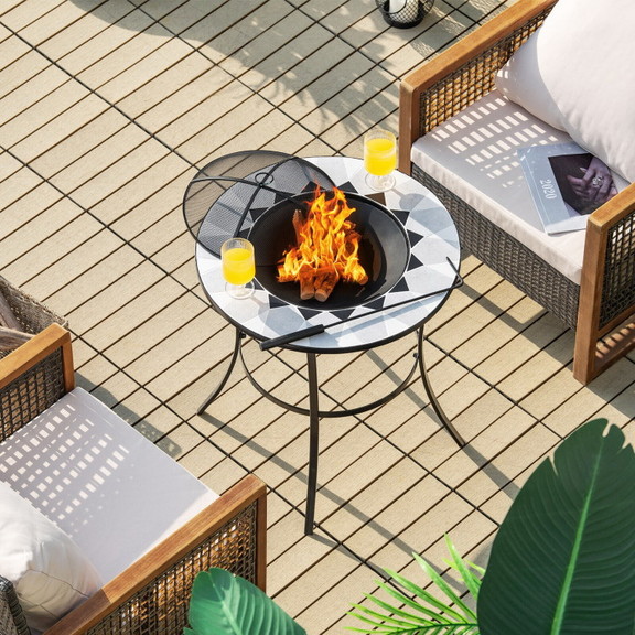 Costway 17436890 23.5 Inches Round Fire Pit Table ...