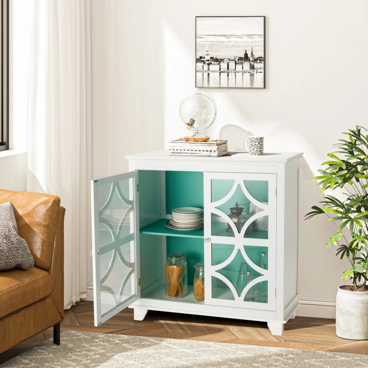 Kitchen Buffet Sideboard with Glass Doors and Adjustable Shelf   36\