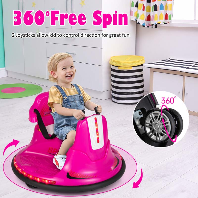 12V Electric Ride on Bumper Car for Kids, Battery Powered Race Car Bumping Toy with 360 Degree Spin