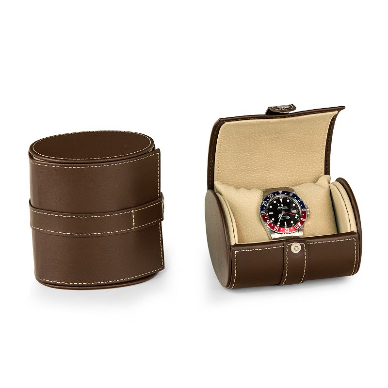 Brown Leather Travel Watch Case by Bey-Berk