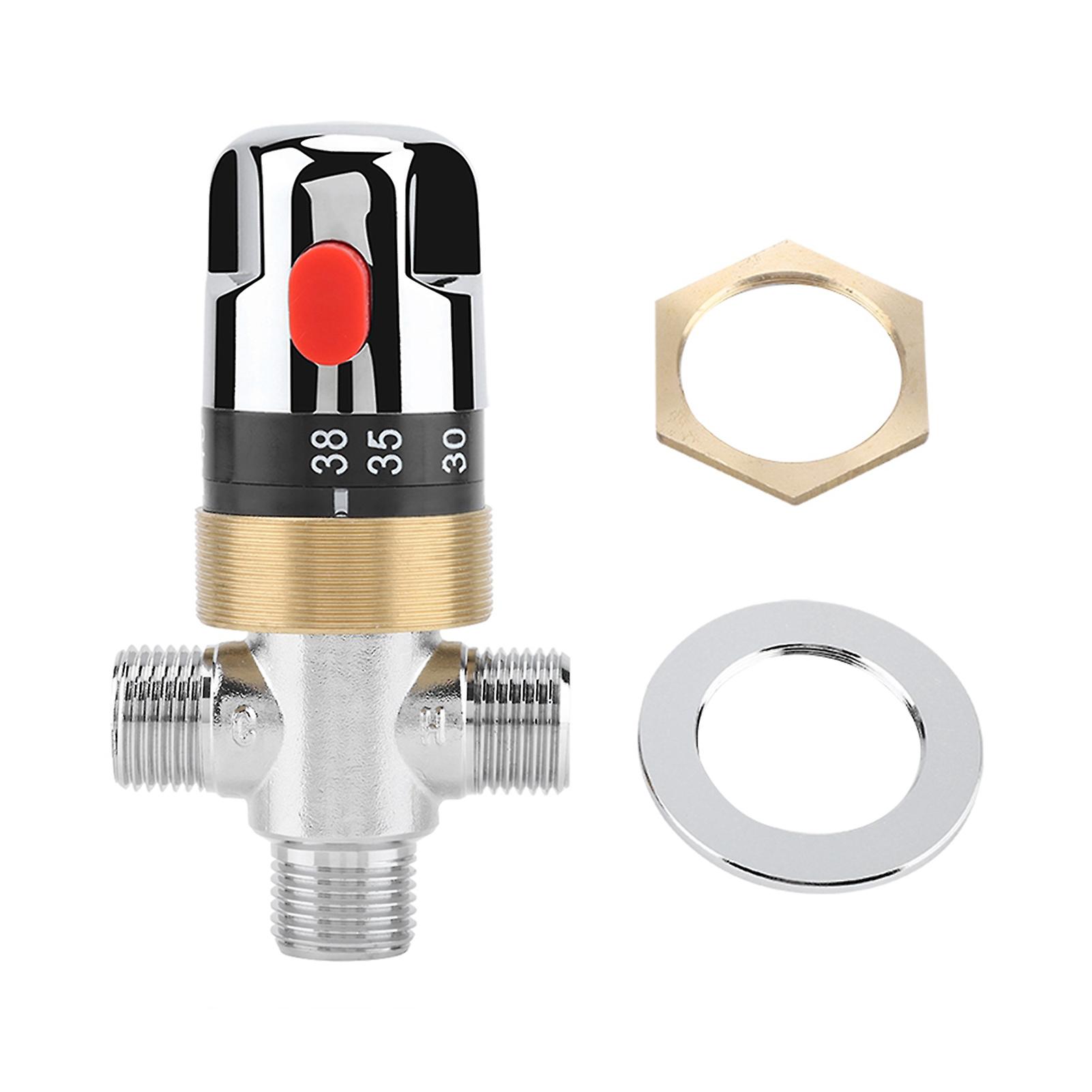G1/2in Bathtub Thermostatic Mixing Valve Water Temperature Pipe Basin Thermostat Control