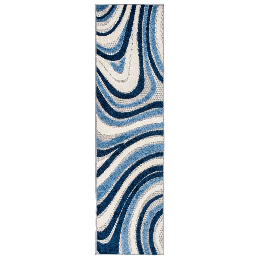 World Rug Gallery Modern Waves Indoor/Outdoor Area Rug