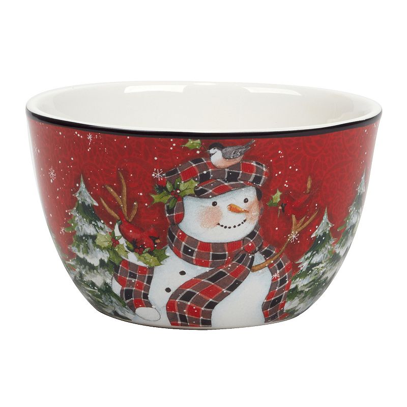 Certified International Christmas Lodge Snowman 4-pc. Ice Cream Bowl Set