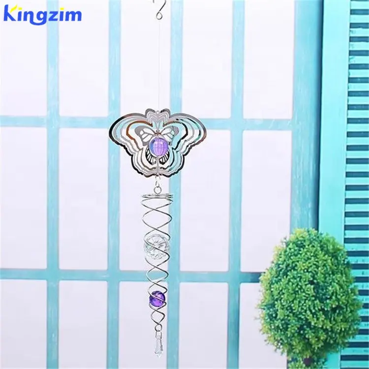 Custom High Quality Stainless Steel Animal Hanging Metal Wind Spinner For Garden Decoration