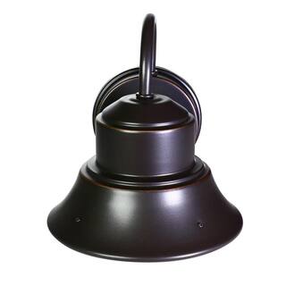 Commercial Electric 60- Watt Equivalent Integrated LED Bronze Security Bell Dusk to Dawn Photocell Sensor Outdoor Wall Pack Light 5000K S8BWM850DDBZHD