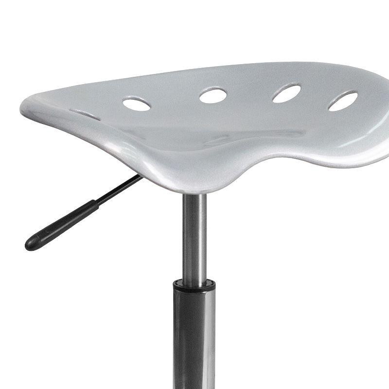 Flash Furniture Taylor Silver Finish Tractor Seat Stool