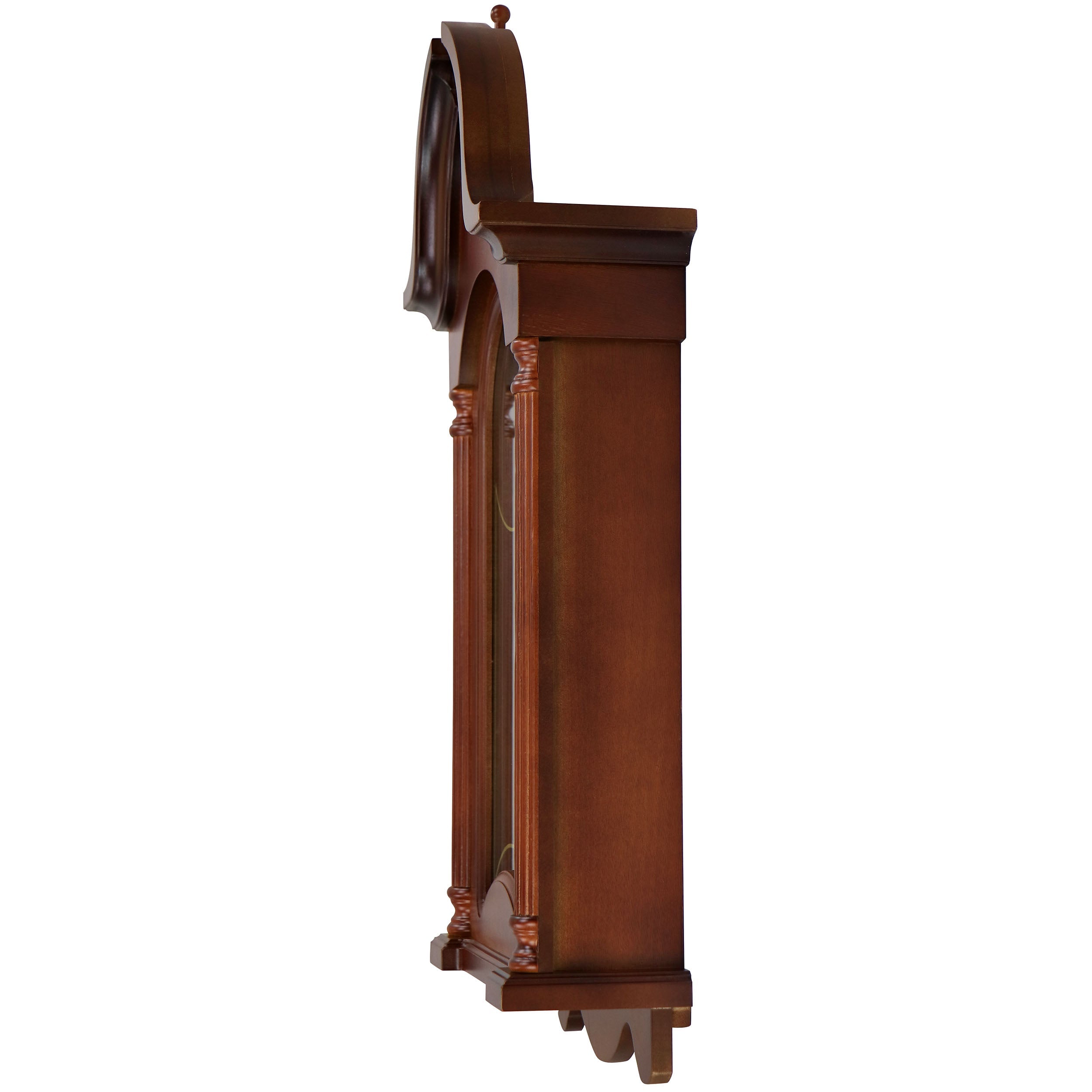 Bedford Clock Collection Delphine 27" Mahogany Brown Analog Chiming Pendulum Wall Clock