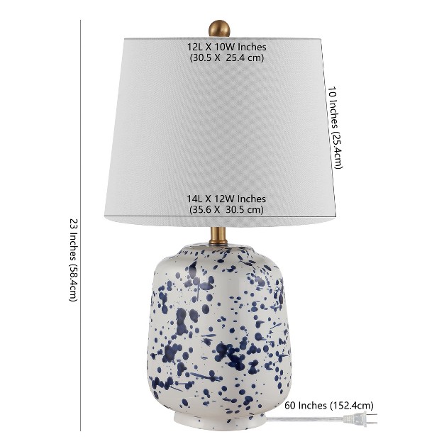 Greyon Ceramic Table Lamp Navy Blue Safavieh