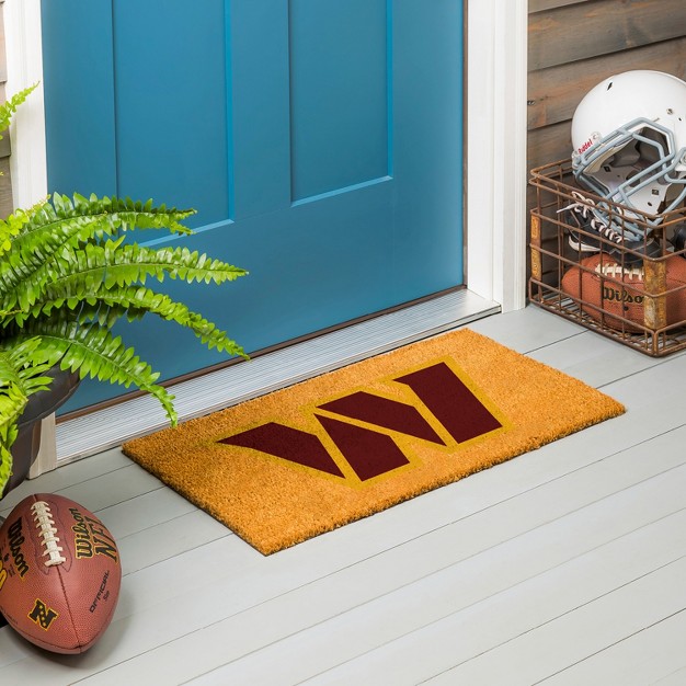 Evergreennfl Logo Natural Coir 28 X 16 Inches Indoor Outdoor Doormat