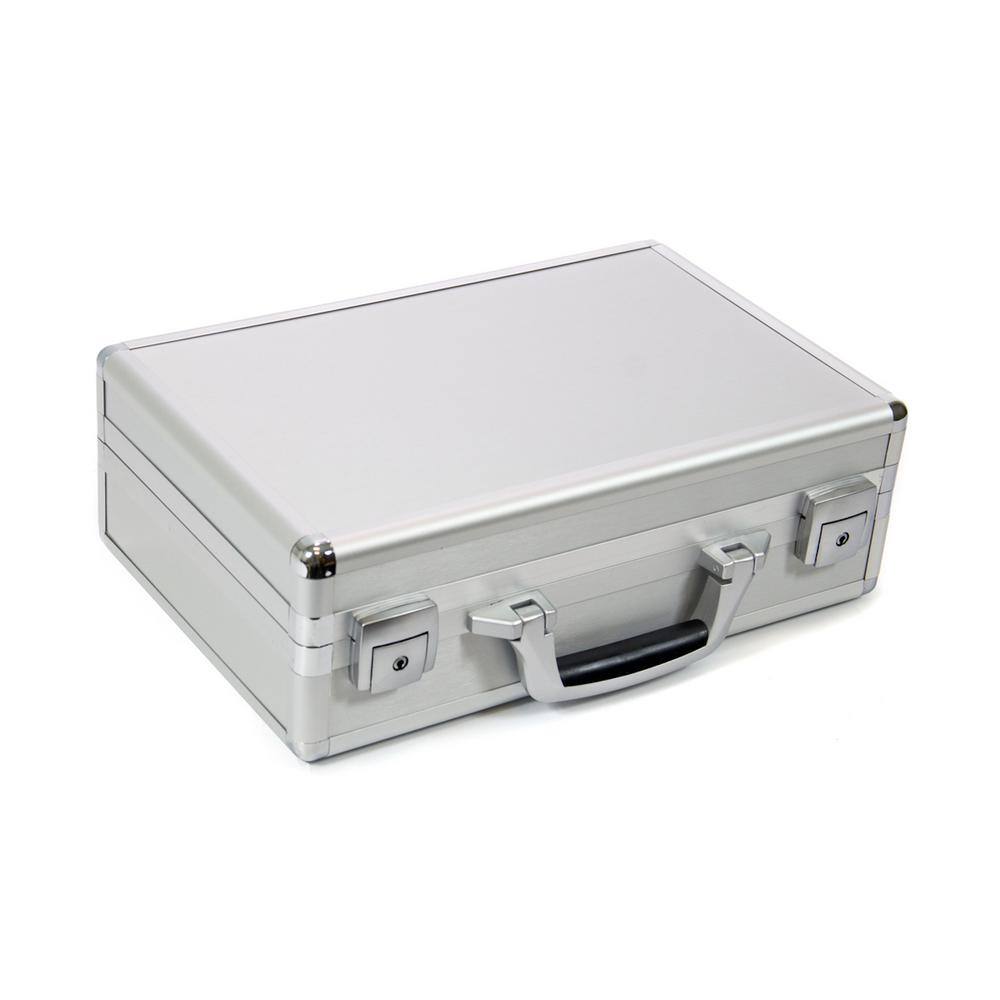 Cases By Source 9.25 in. Smooth Aluminum Tool Case with Foam in Silver SV1493