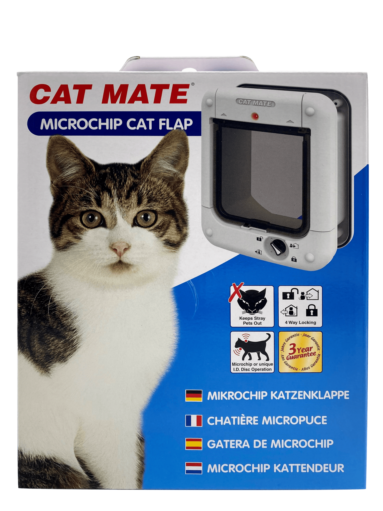 Cat Mate Microchip and I.D. Disc Cat Door for Entry Control - White