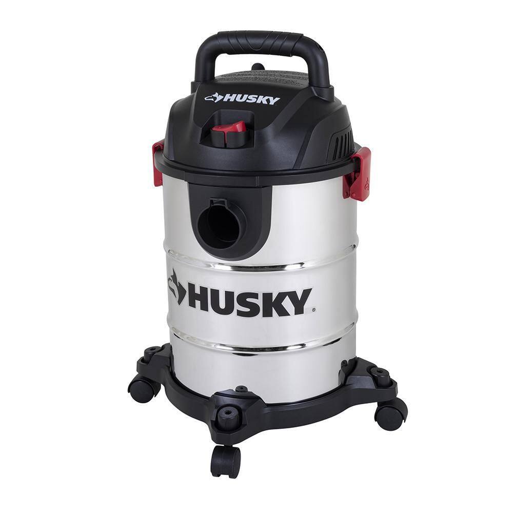 Husky 6 Gal. Stainless Steel WetDry Vac with Filter Hose and Accessories AT18304-6B