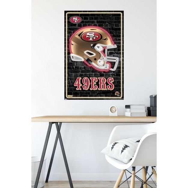 Trends International Nfl San Francisco 49ers Neon Helmet 23 Unframed Wall Poster Prints