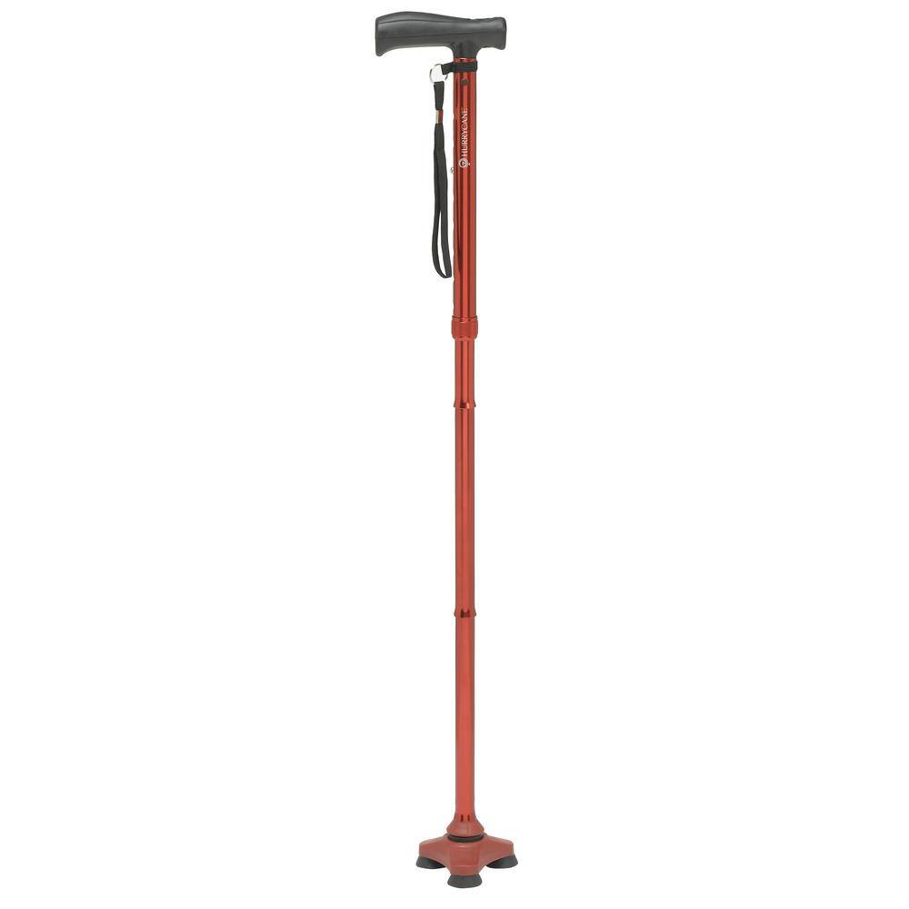 HurryCane Freedom Edition Folding Cane with T-Handle in Red HCANE-RD-C2