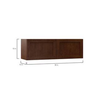 Hampton Bay Designer Series Soleste Assembled 36x12x12 in. Wall Bridge Kitchen Cabinet in Spice W3612-SHSP