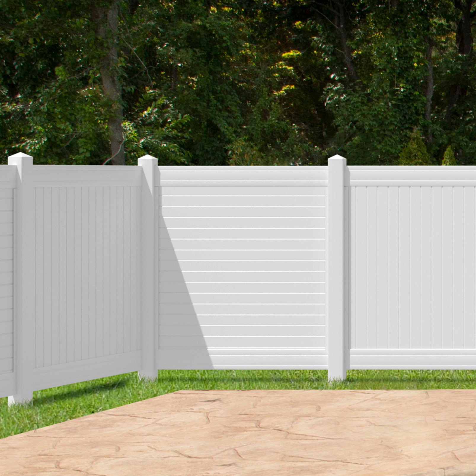 Pro Series Hudson 6x6 White Vinyl Privacy Fence Panel Kit