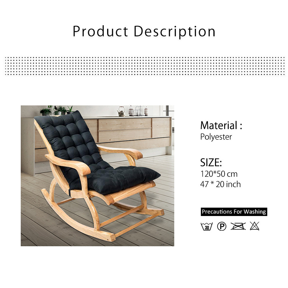 Everso Rocking Chair Cushion,Portable Sun Chair Cushion Thickness Garden Furniture Cushions Foldable Outside Patio Deck chair cushion 120x50cm（Without Rocking Chair）