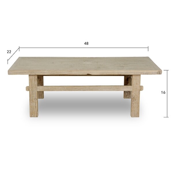 Artissance Hermosa Rustic Coffee Table Small Weathered Natural 48x22x16 - 48