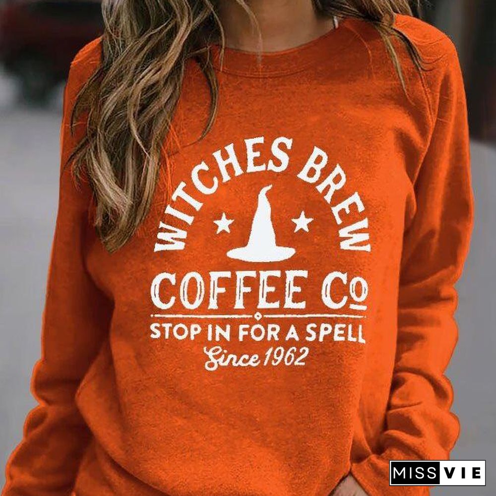 Alphabet Print Long Sleeve Orange Daily Tee