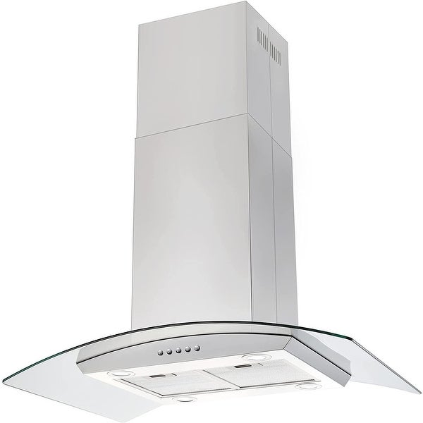 36 inch Stainless Steel Island Mount Range Hood 900CFM with LED Lights